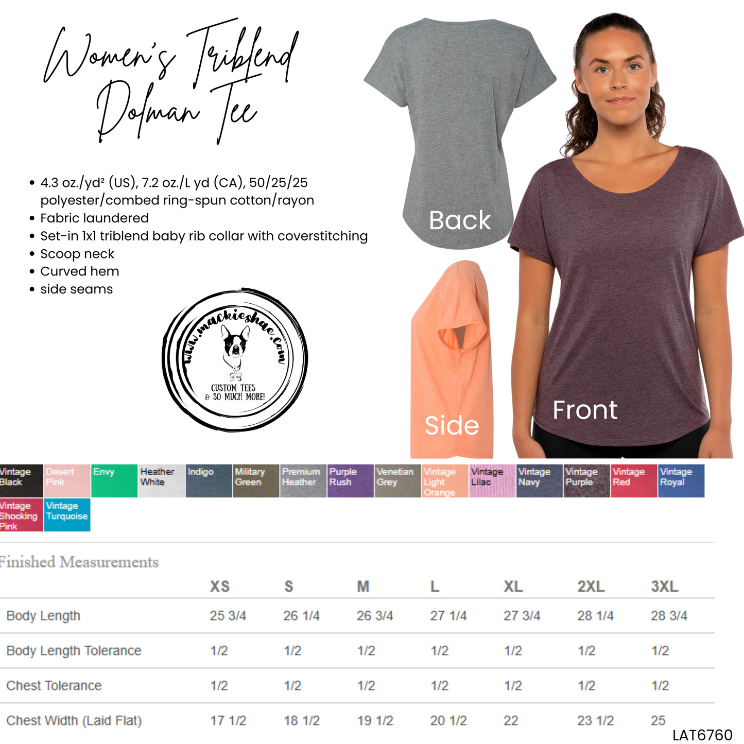 Mavs- Maize South Mavs Patterned Women's Triblend Dolman Tee
