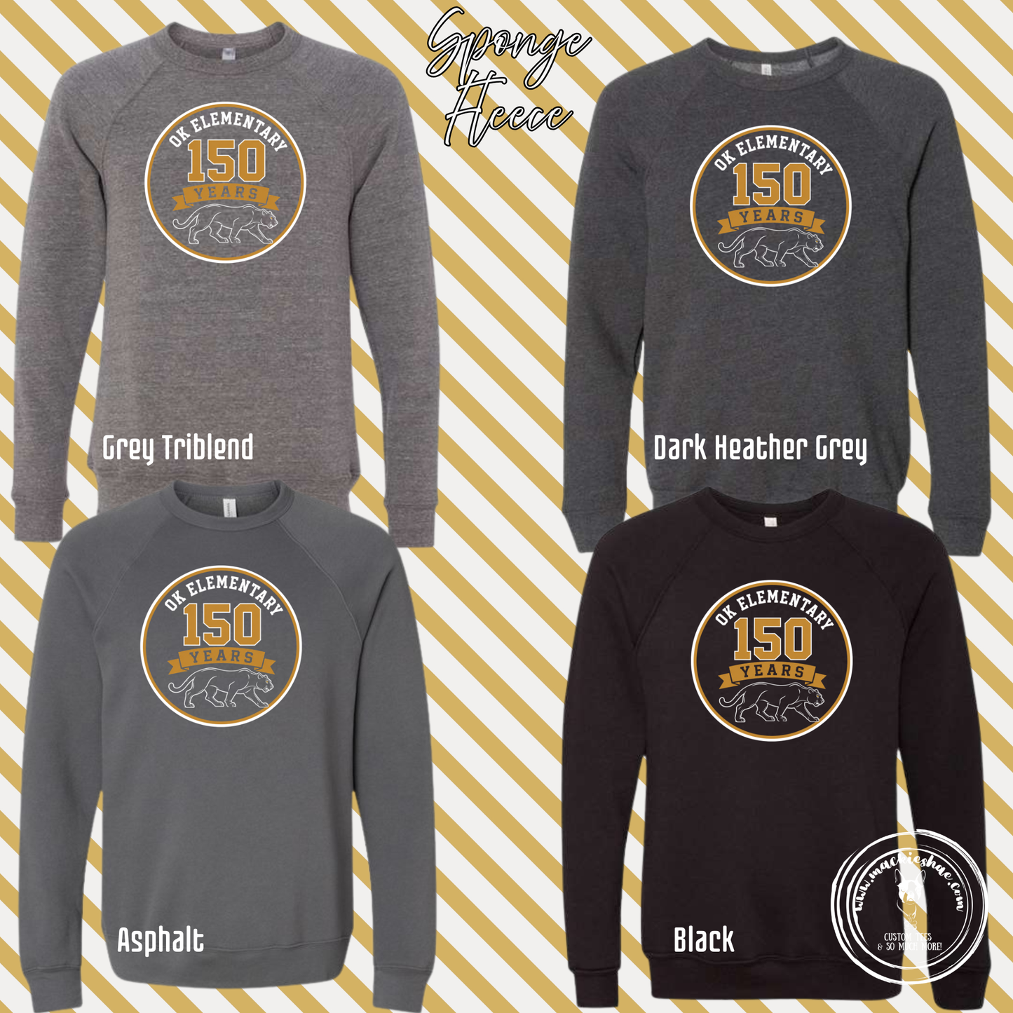 OK- OK Elementary 150 Years Circle Unisex Sponge Fleece Sweatshirt