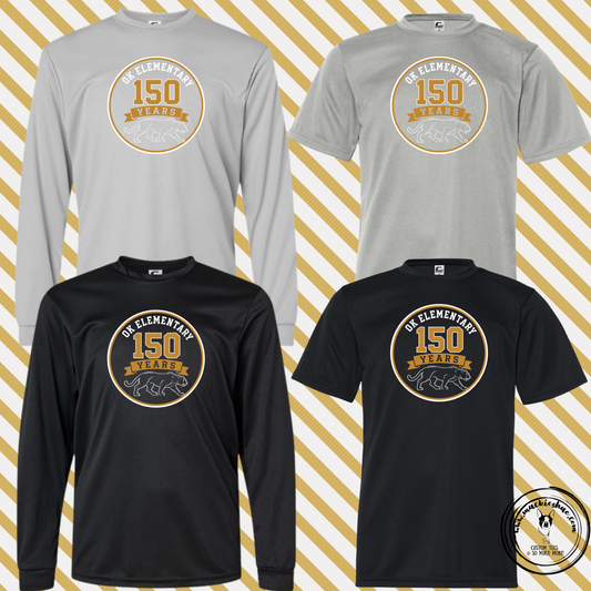 OK- OK Elementary 150 Years Circle Performance Drifit Short Sleeve and Long Sleeve Tee