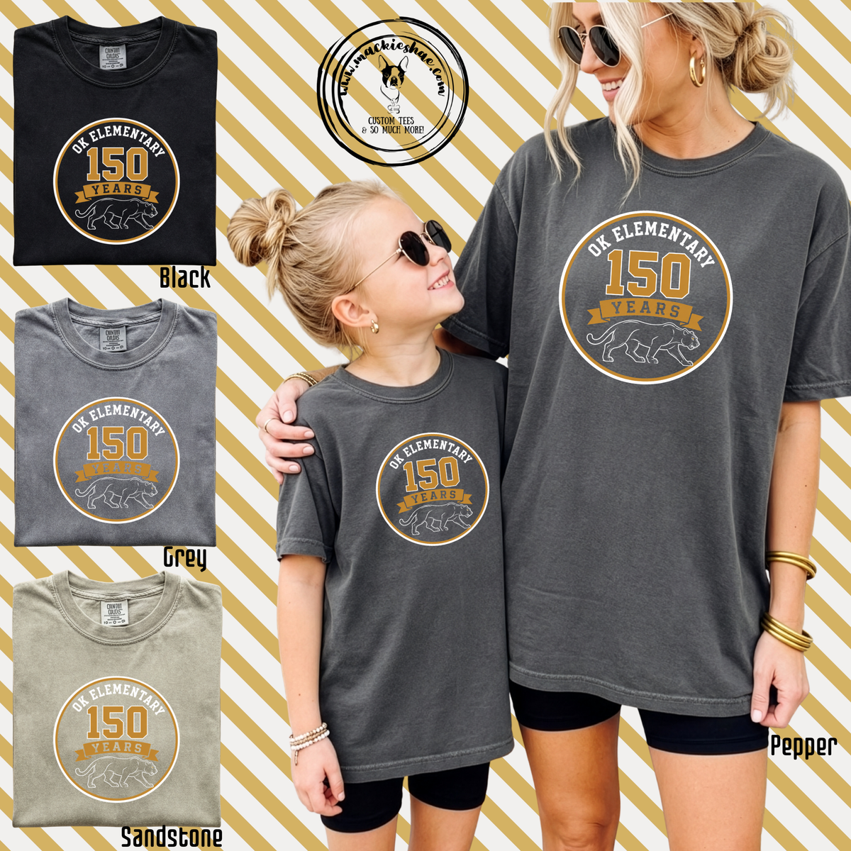 OK- OK Elementary 150 Years Circle Garment Dyed Unisex Short Sleeve Tee