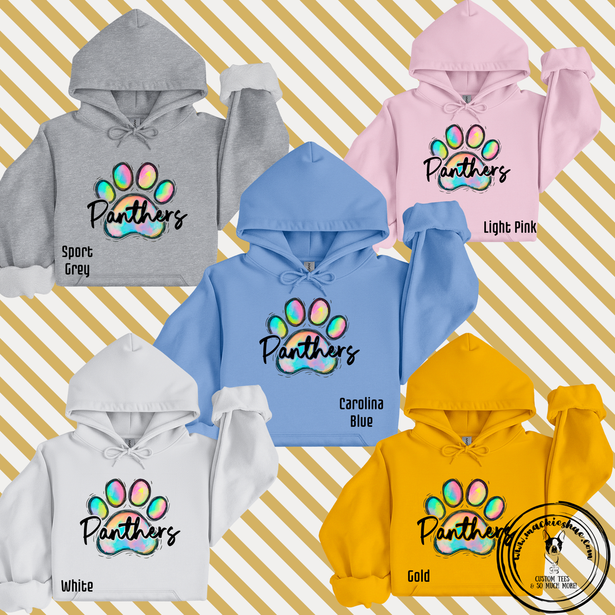 OK- Watercolor Paw Panthers Hoodie