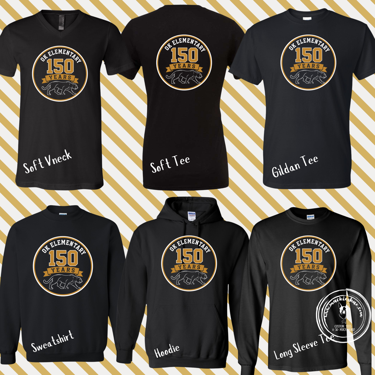 OK- OK Elementary 150 Years Circle Black Gear