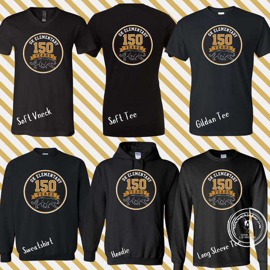 OK- OK Elementary 150 Years Circle Black Gear