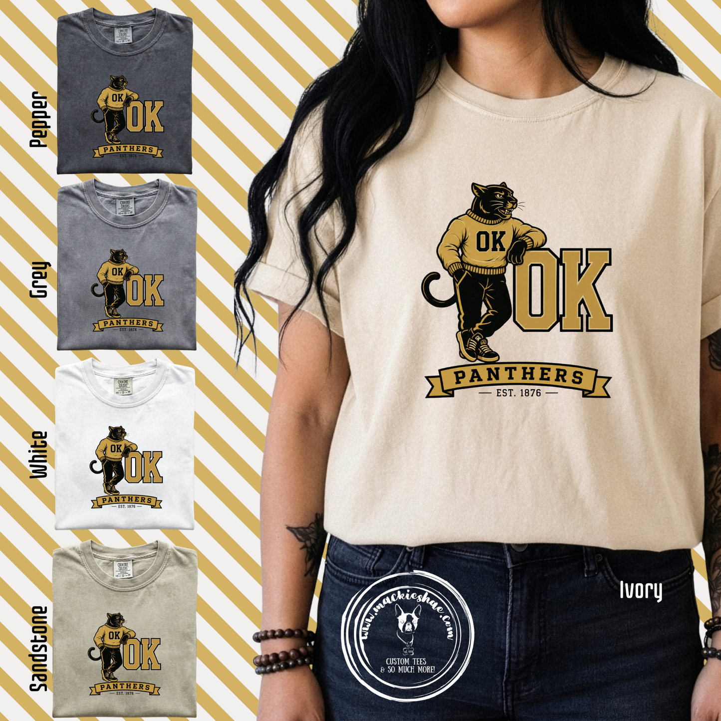OK- OK Panthers Est 1876 Garment Dyed Unisex Short Sleeve Tee