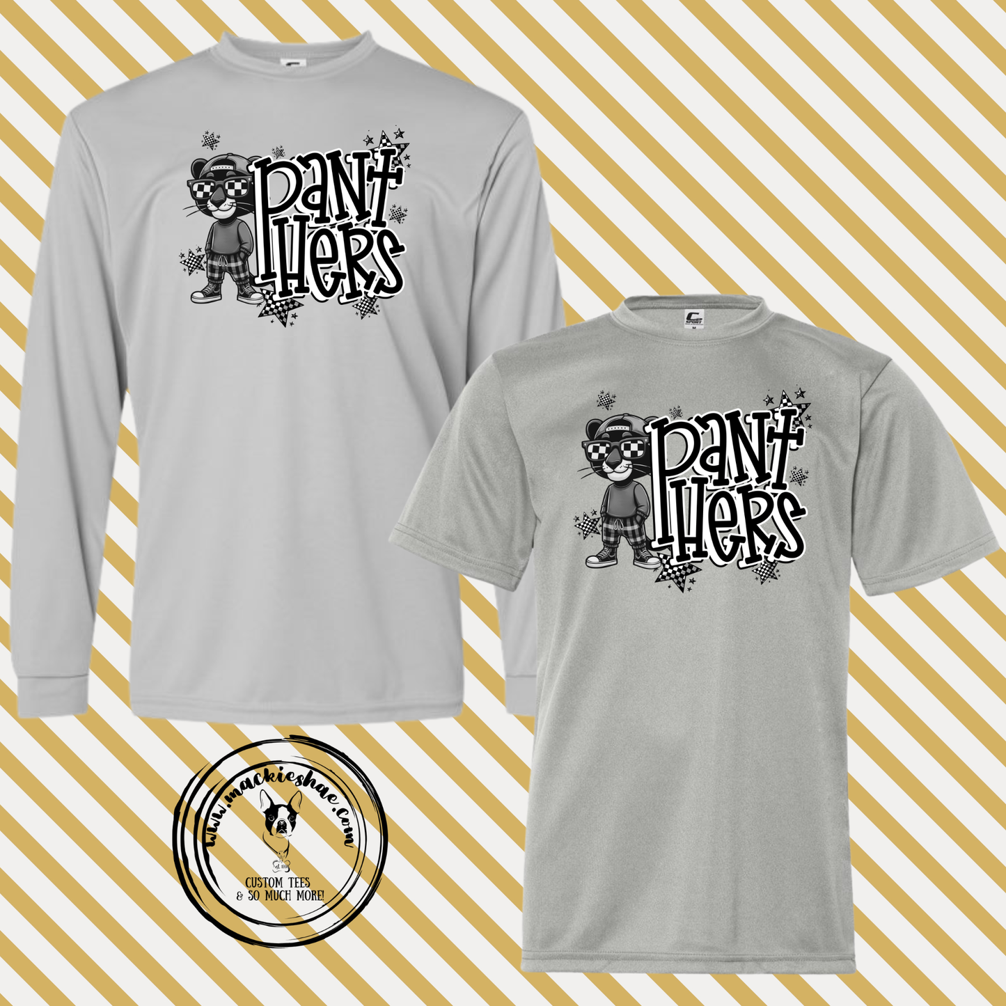 OK- Cool Panthers Silver Performance Drifit Short Sleeve and Long Sleeve Tee