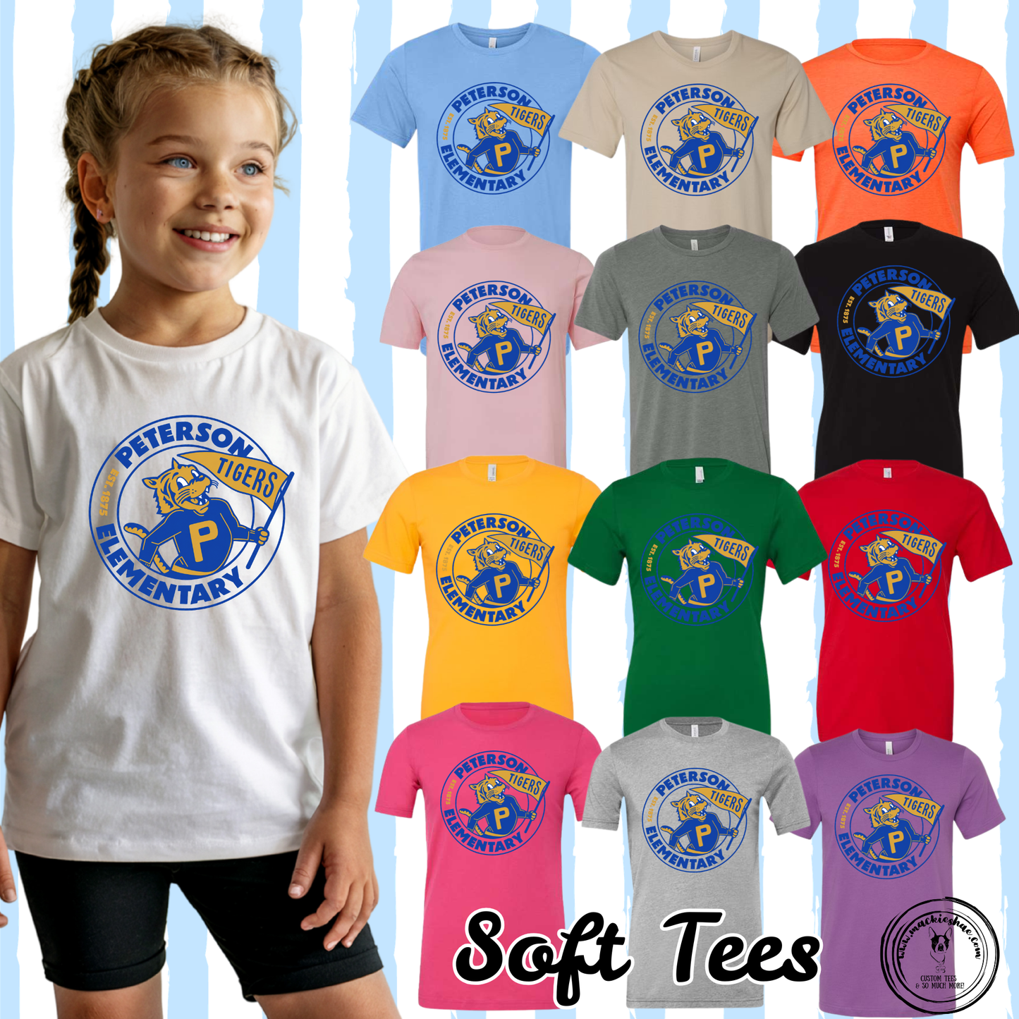 Peterson Elementary- Tigers Est 1875 Soft Tee