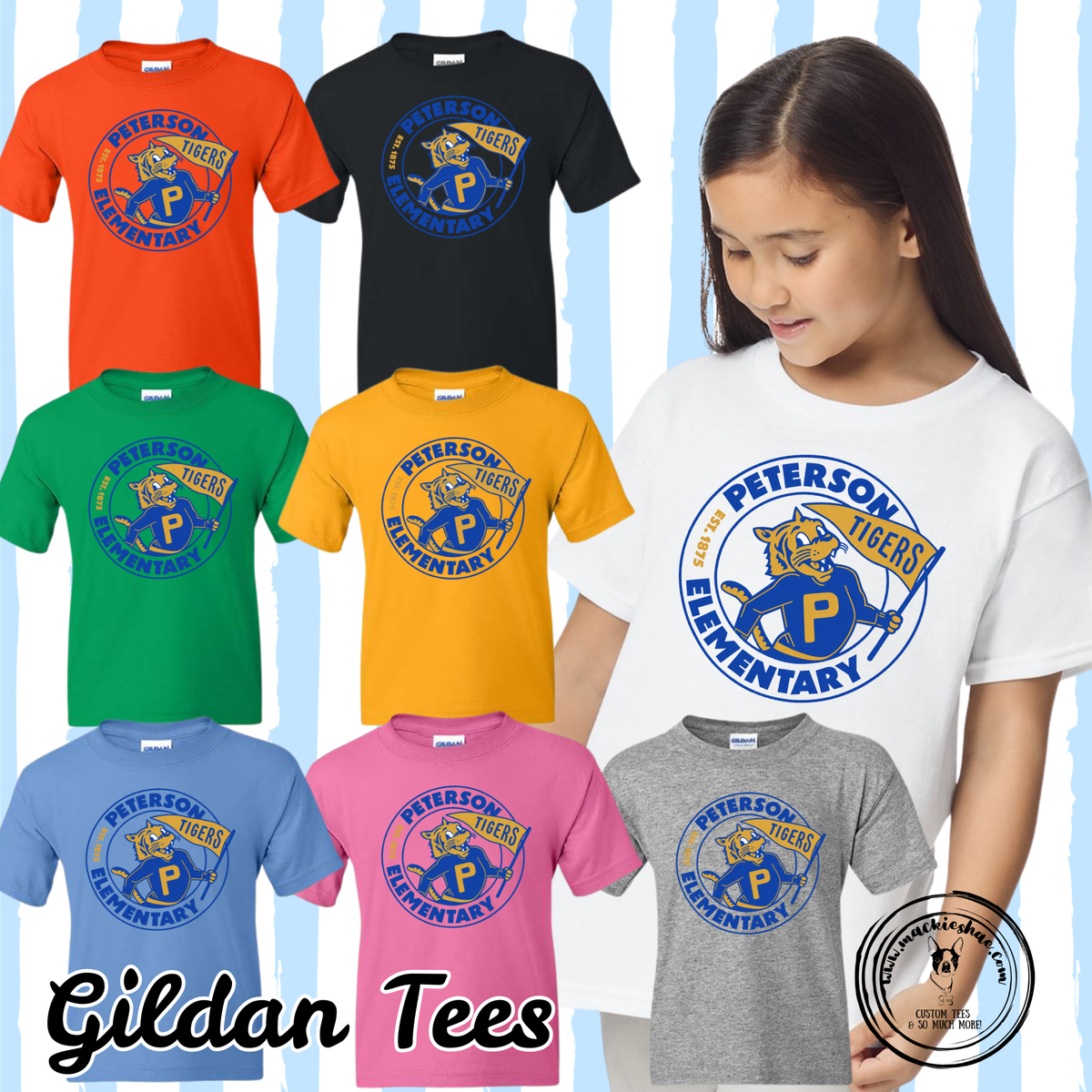 Peterson Elementary- Tigers Est 1875 Gildan Tee