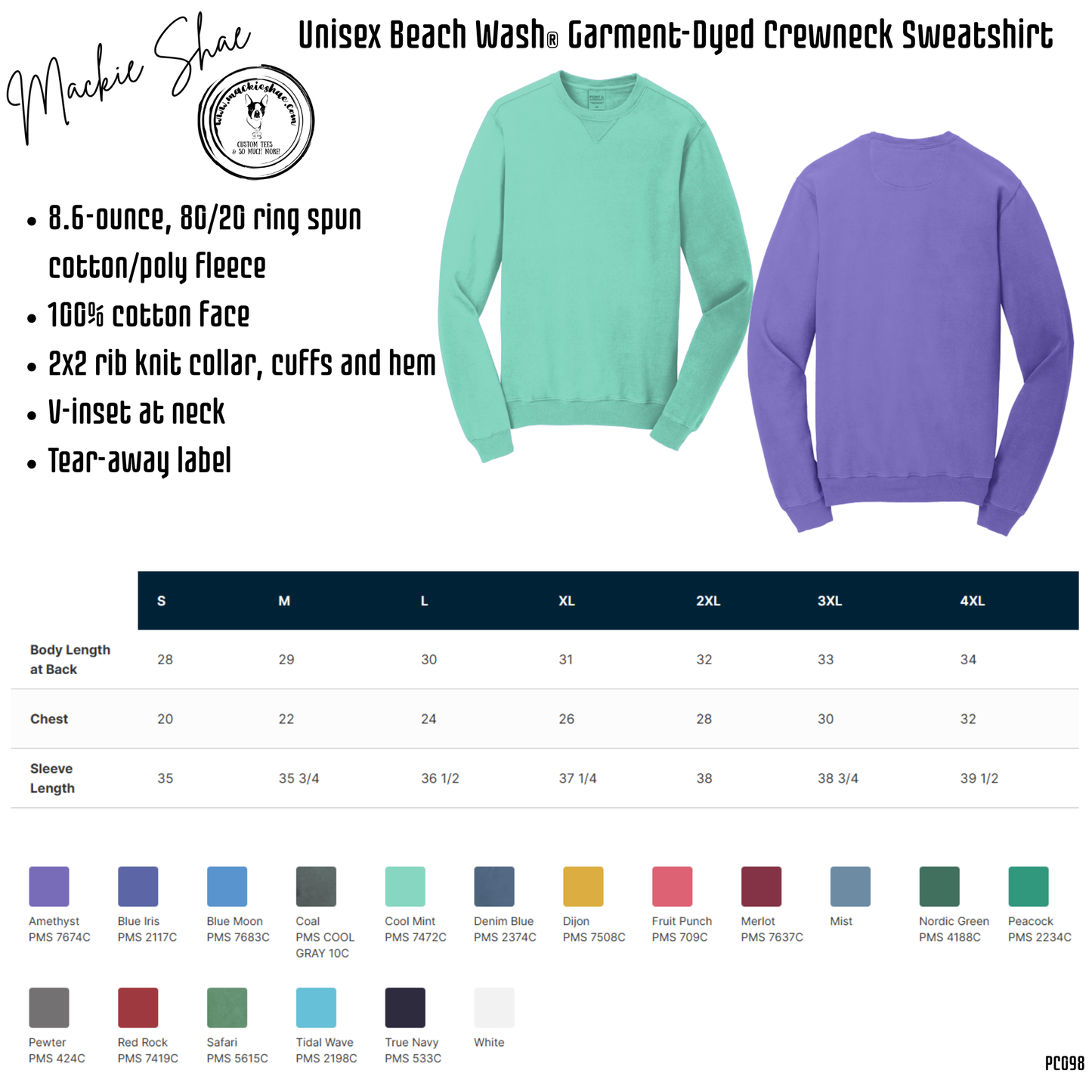 Port & Co PC098 Chart Unisex Beach Wash Garment Dyed Crewneck Sweatshirt.png
