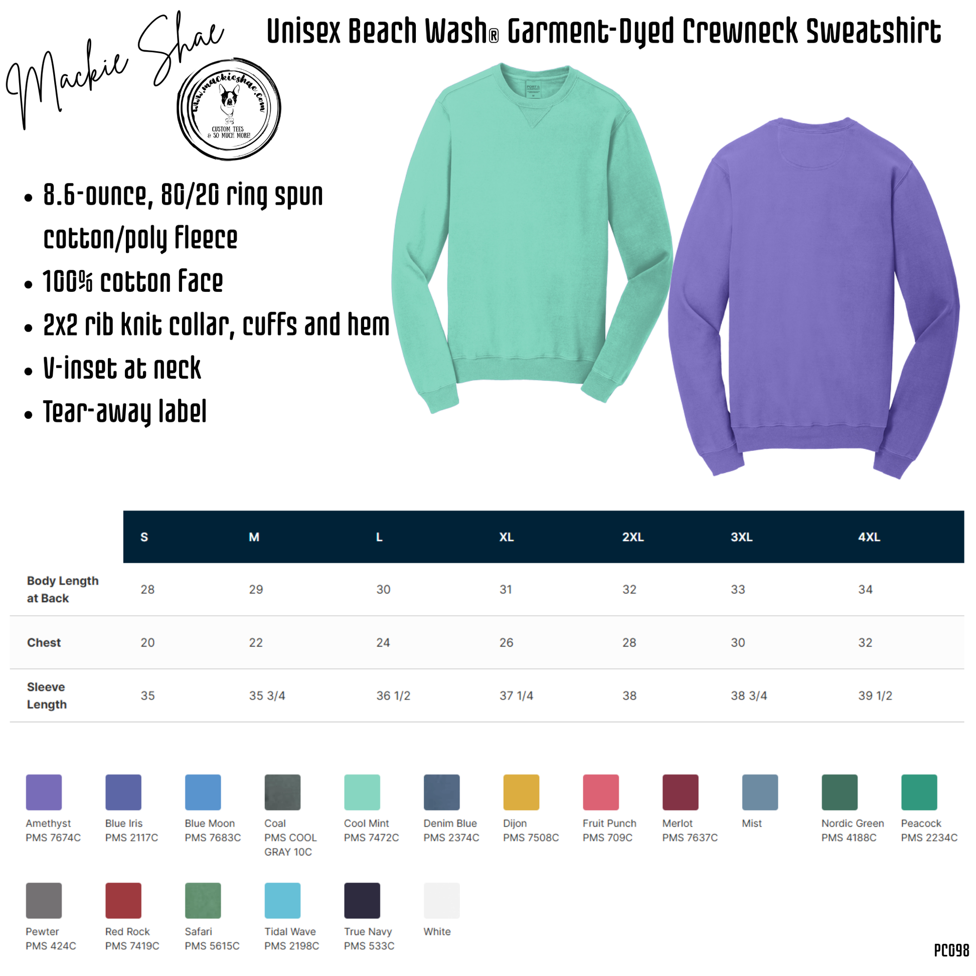 Port & Co PC098 Chart Unisex Beach Wash Garment Dyed Crewneck Sweatshirt.png