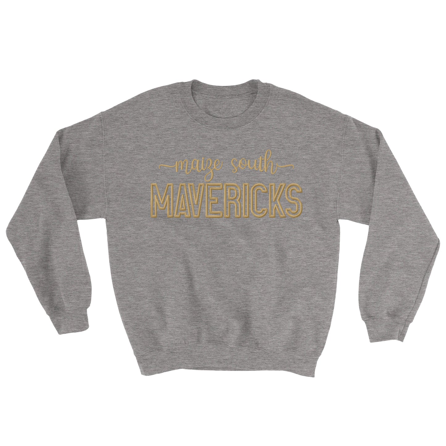 Mavs- Maize South Mavericks 3D Puff Blend Crewneck Sweatshirt for Youth and Adults