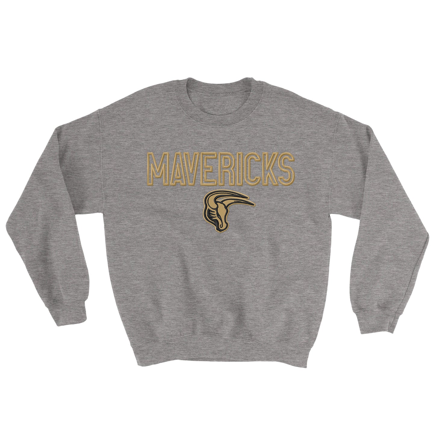 Mavs- Mavericks with Logo 3D Puff Blend Crewneck Sweatshirt