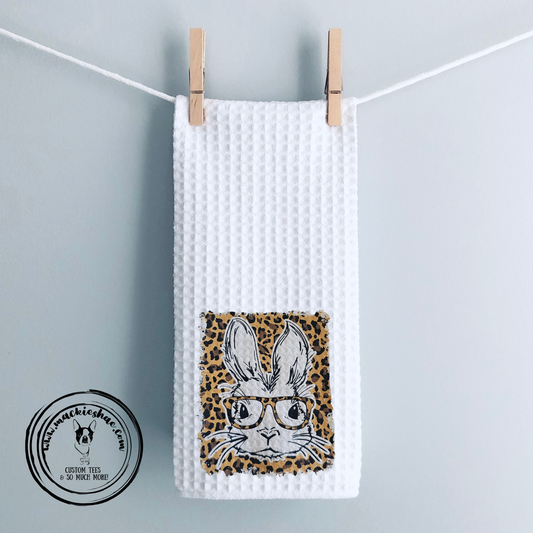 Leopard Bunny with Glasses Custom Kitchen Towel (Copy)