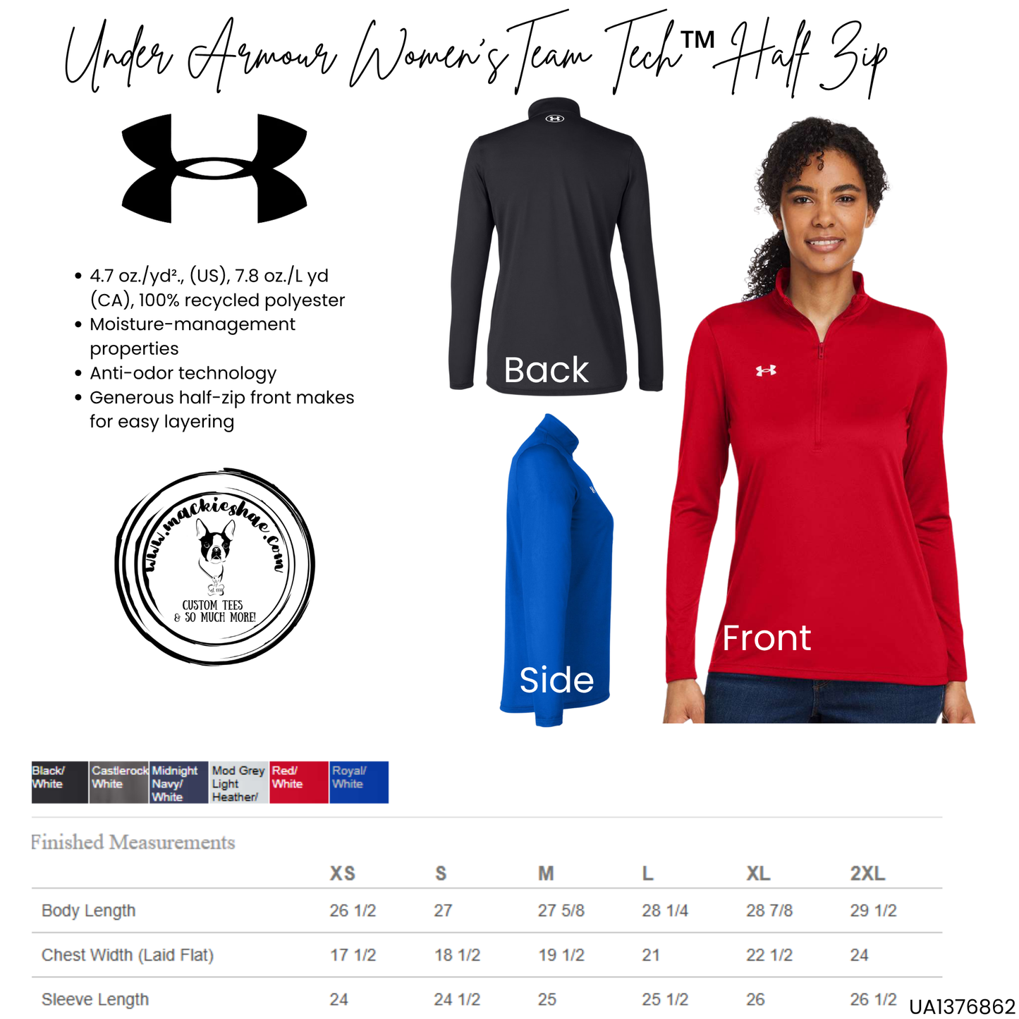 Mavs- Maverick Under Armour Women's Team Tech Half-Zip
