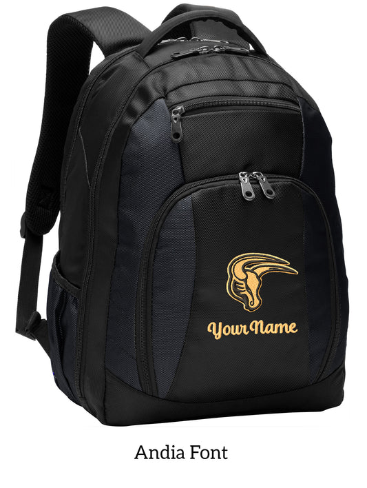 MSIS PTO-Maverick Commuter Black Backpack with Embroidery Design, Personalize with your Name!