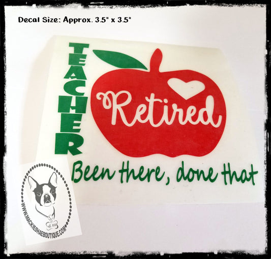 Retired Teacher Apple Custom Decal