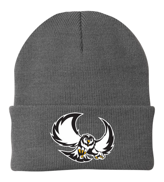 Garden Plain Embroidered Beanie, Rolled Brim (2 Color Options, 2 Design Options)