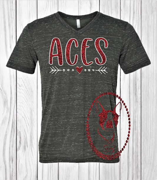 Aces Heart Arrow Custom Shirt, Short Sleeve