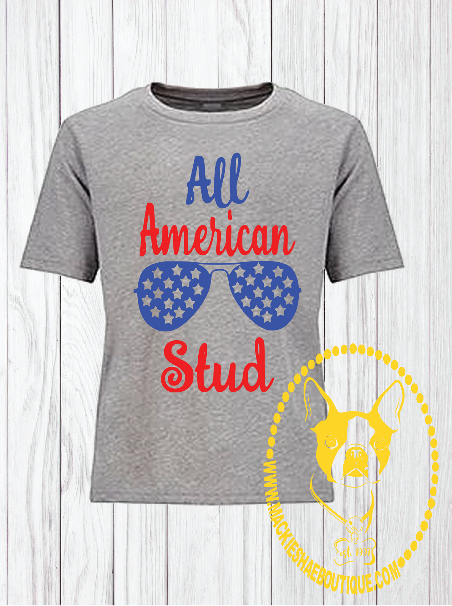 All American Stud Custom Shirt for Kids, Short-Sleeve