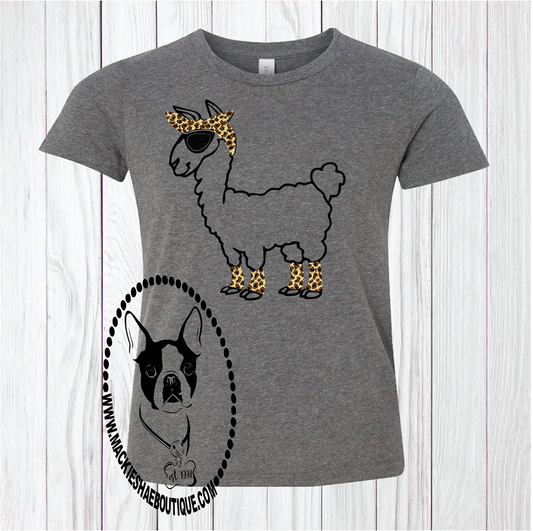 Alpaca with Sunglasses Custom Shirt, Short-Sleeve