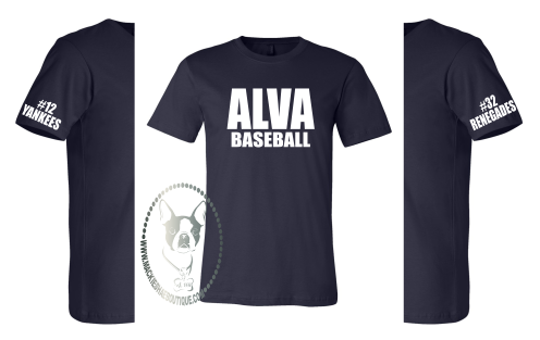 Alva Baseball Personalized Custom Shirt, Soft Short Sleeve (3 Design Options)