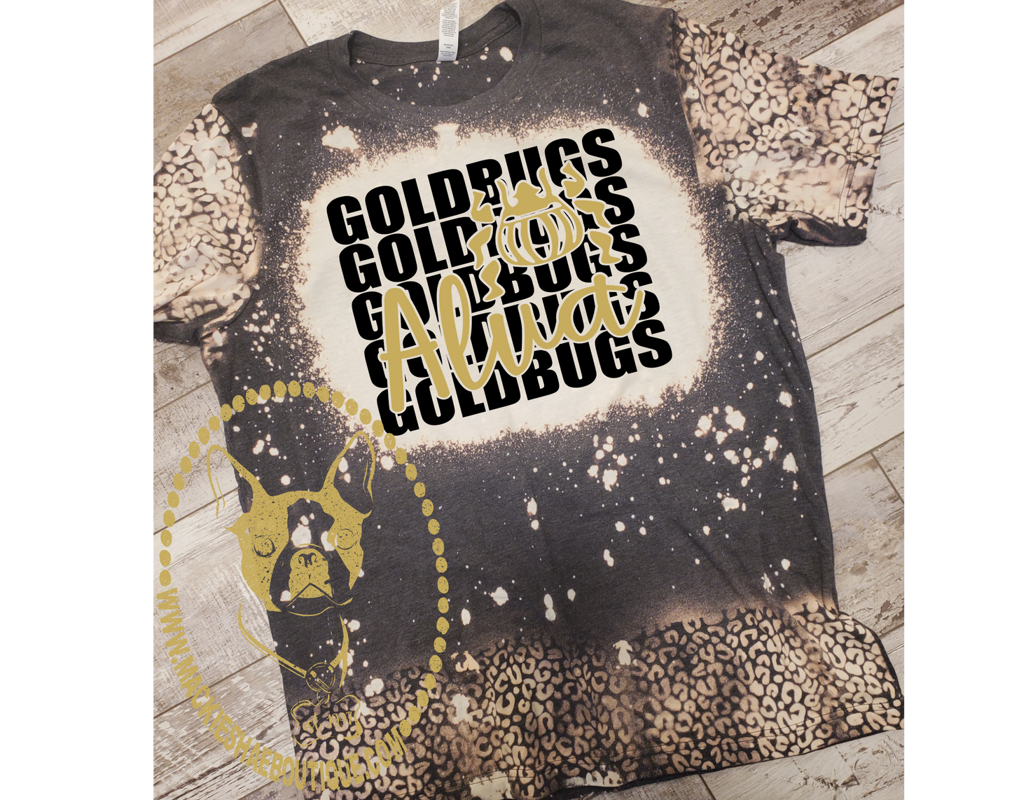 Alva Goldbugs Goldbugs Goldbugs BLEACHED LEOPARD Custom Shirt for Kids and Adults, Soft Short Sleeve (2 Design Color Options)