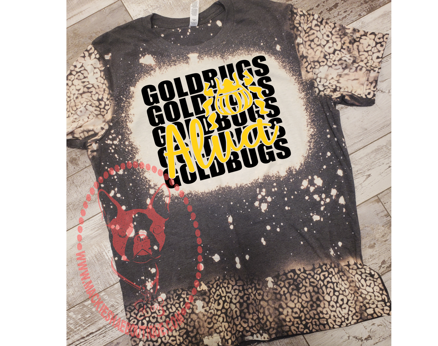 Alva Goldbugs Goldbugs Goldbugs BLEACHED LEOPARD Custom Shirt for Kids and Adults, Soft Short Sleeve (2 Design Color Options)