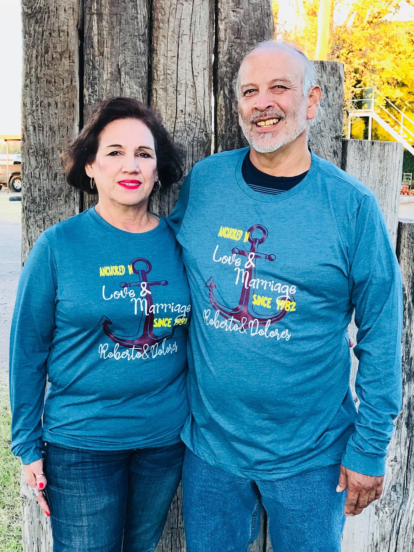 Anchored in Love and Marriage Custom Shirt (Personalize), Long Sleeve