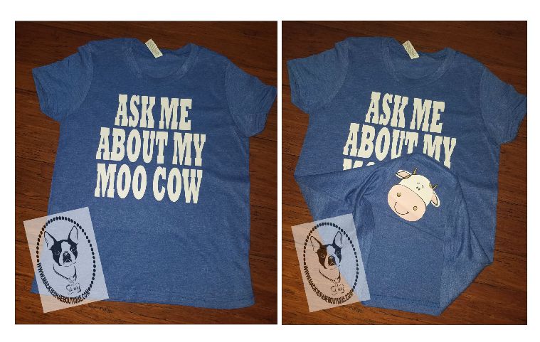 Ask Me About My Moo Cow (peek-a-boo) Custom Shirt for Kids