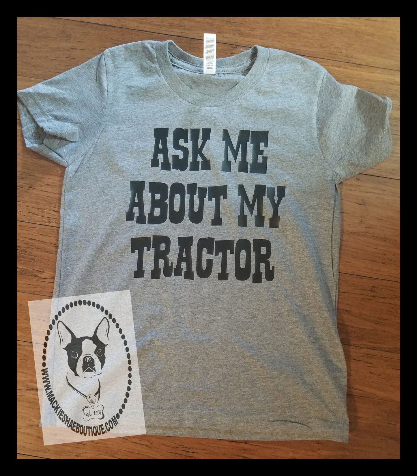 Ask Me About My Tractor (peek-a-boo) Custom Shirt for Kids