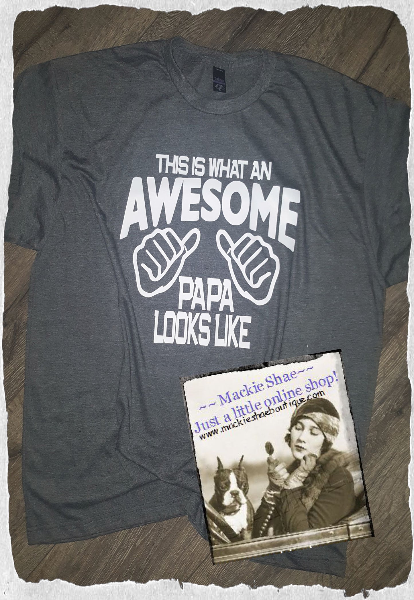 This is What an Awesome Papa Looks Like Custom Shirt, Short-Sleeve