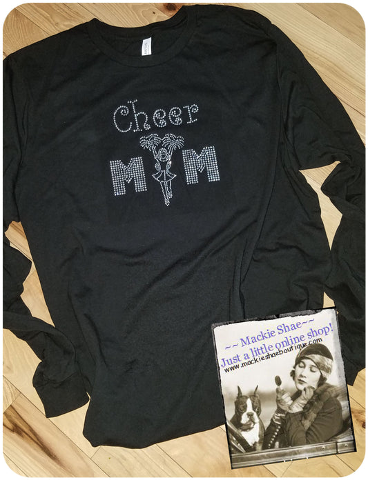 Cheer Mom BLING Custom Shirt, Long-Sleeve