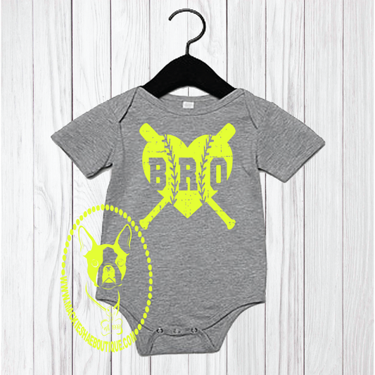 Baseball/Softball Bro Heart Custom Body Suit for Kids