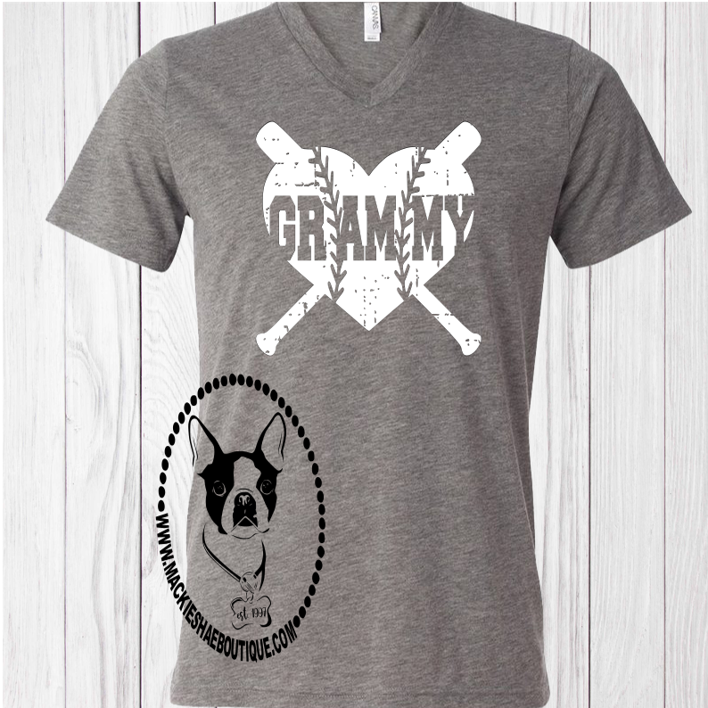 Baseball/Softball Grammy Heart Custom Shirt, Short-Sleeve