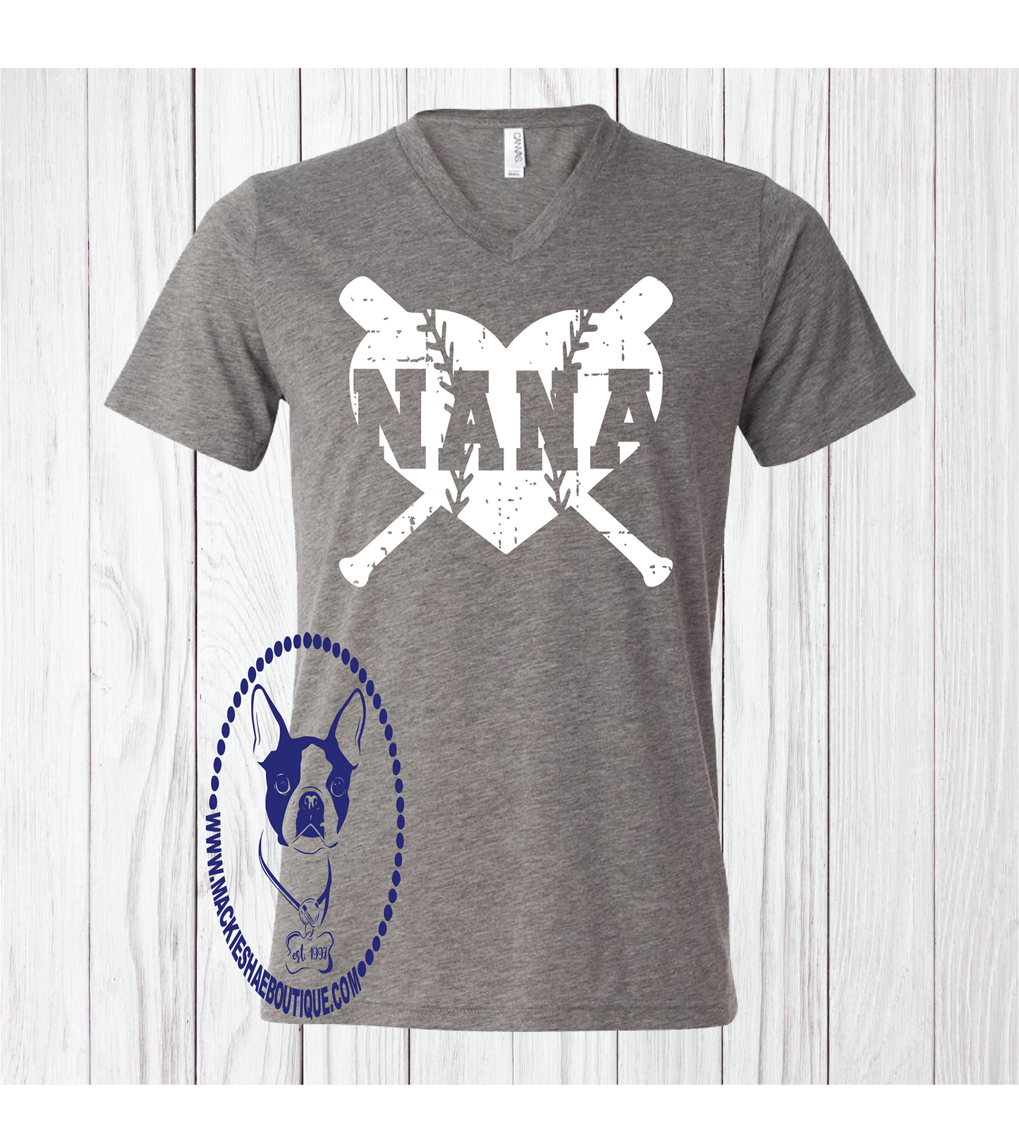 Baseball/Softball Nana Heart Custom Shirt, Short-Sleeve