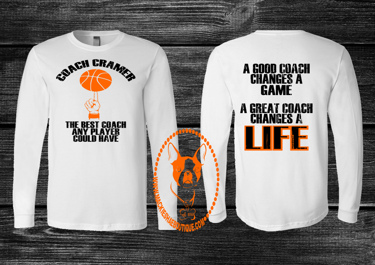 Basketball Coach Personalized Custom Shirt, Long-Sleeve