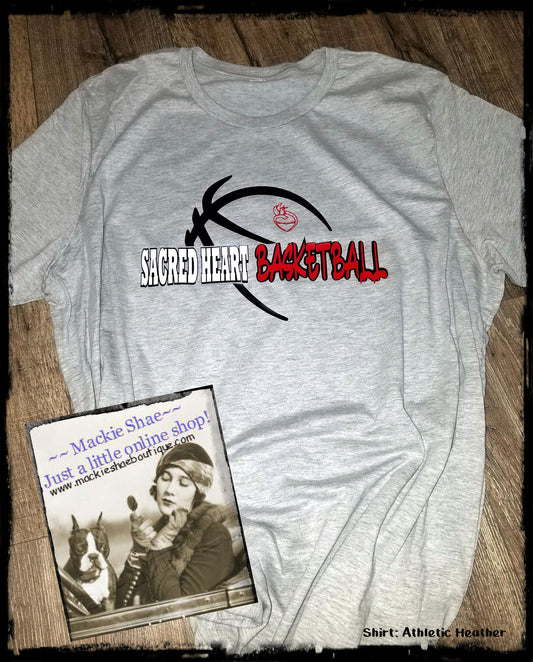 Sacred Heart Basketball Custom Shirt (design1), Short-Sleeve