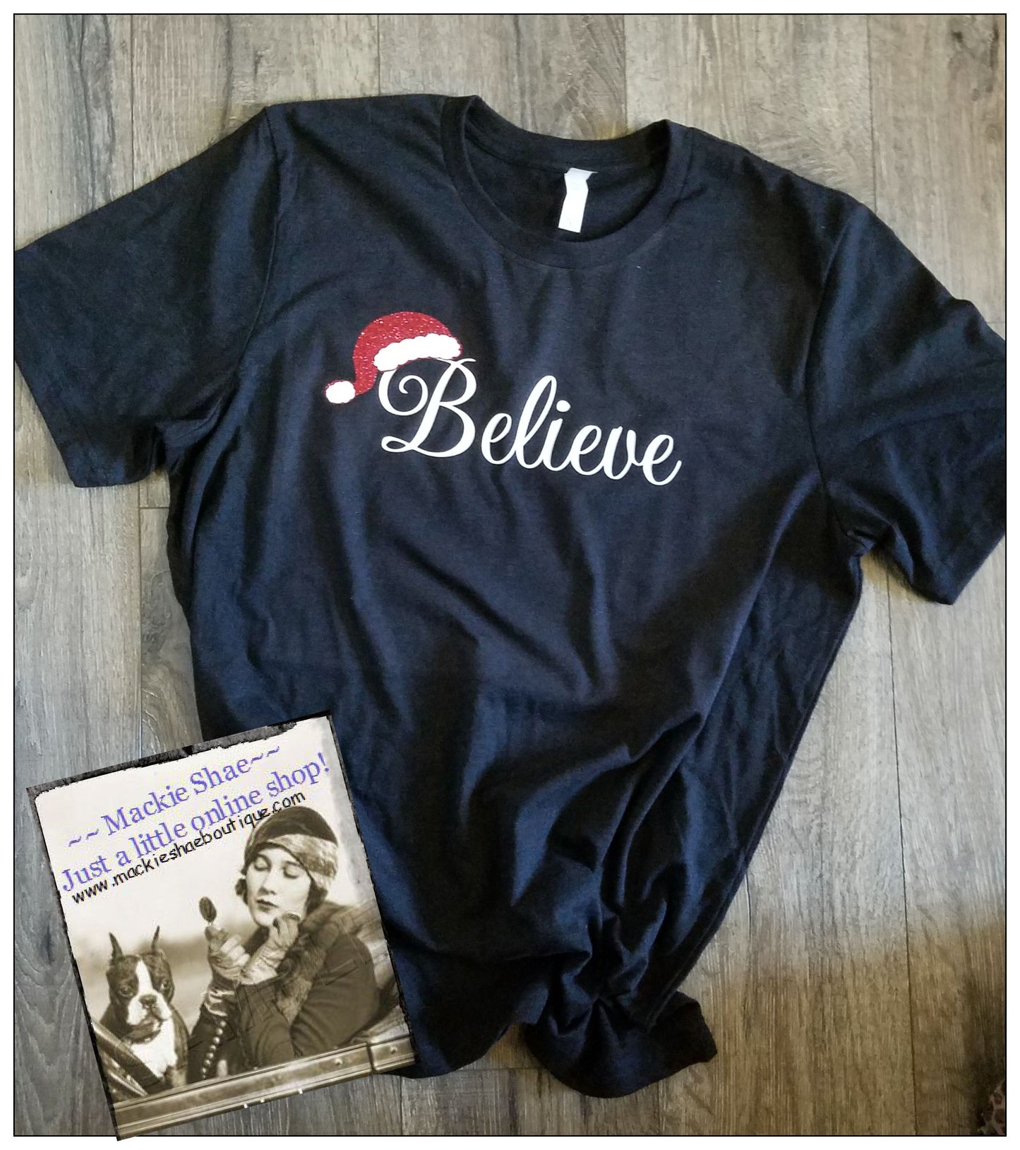 Believe with Santa Hat Custom Shirt, Short-Sleeve