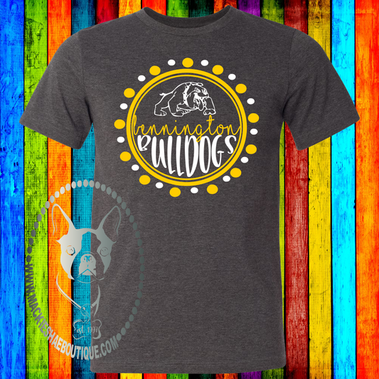 Bennington Bulldogs Circle Custom Shirt, Short Sleeve