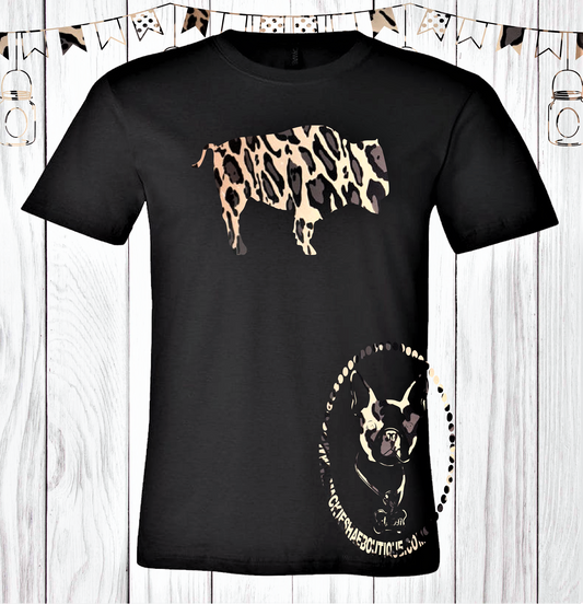 Metallic Leopard Bison Custom Shirt, Short Sleeve