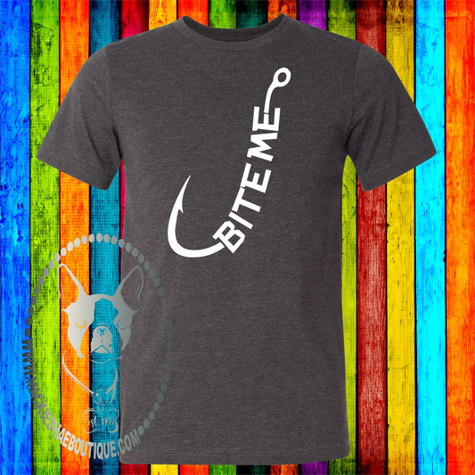 Bite Me Hook (Block Design) Custom Shirt, Soft Short Sleeve