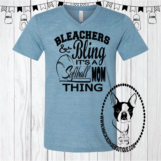 Bleachers & Bling It's A Softball Mom Thing Custom Shirt, Short Sleeve