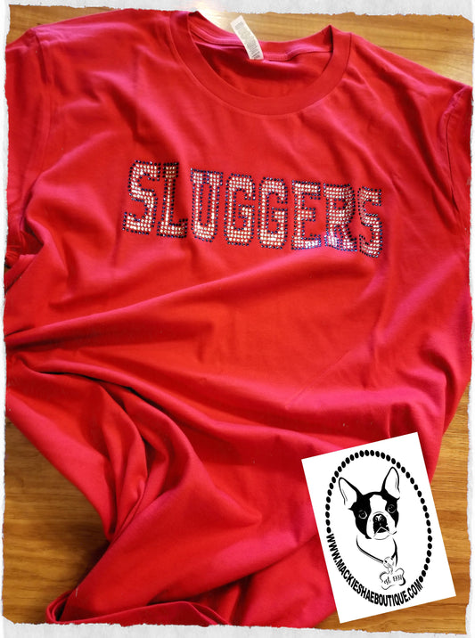 Sluggers Rhinestone Bling Custom Shirt, Short Sleeve