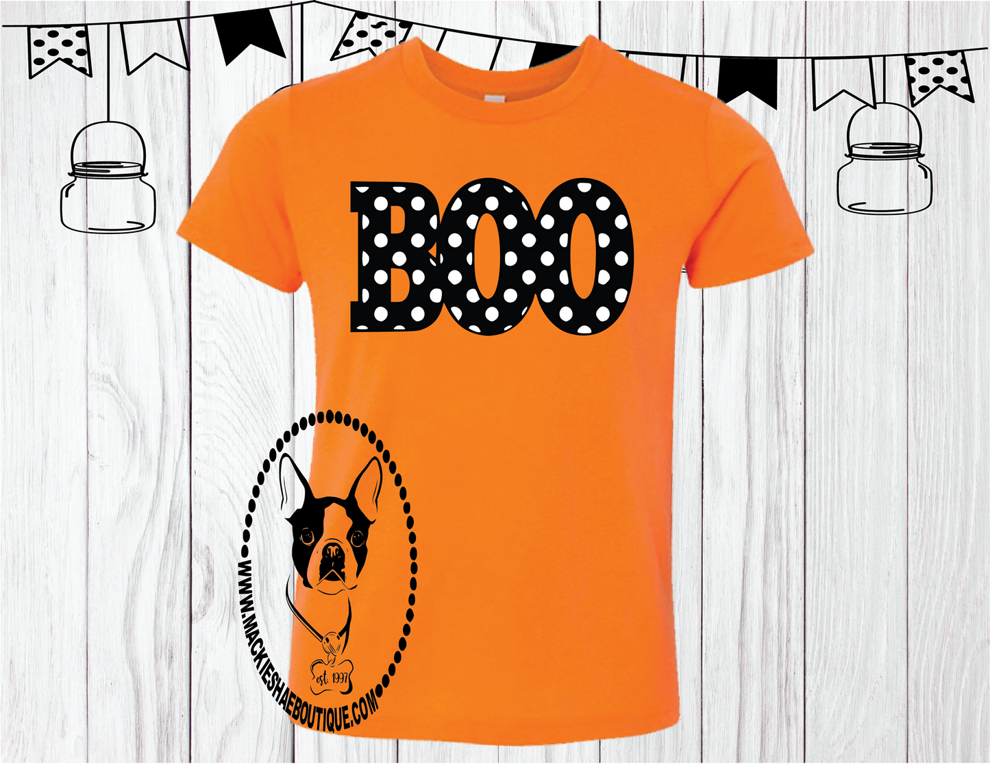 Boo Polka Dot Custom Shirt for Kids, Short Sleeve