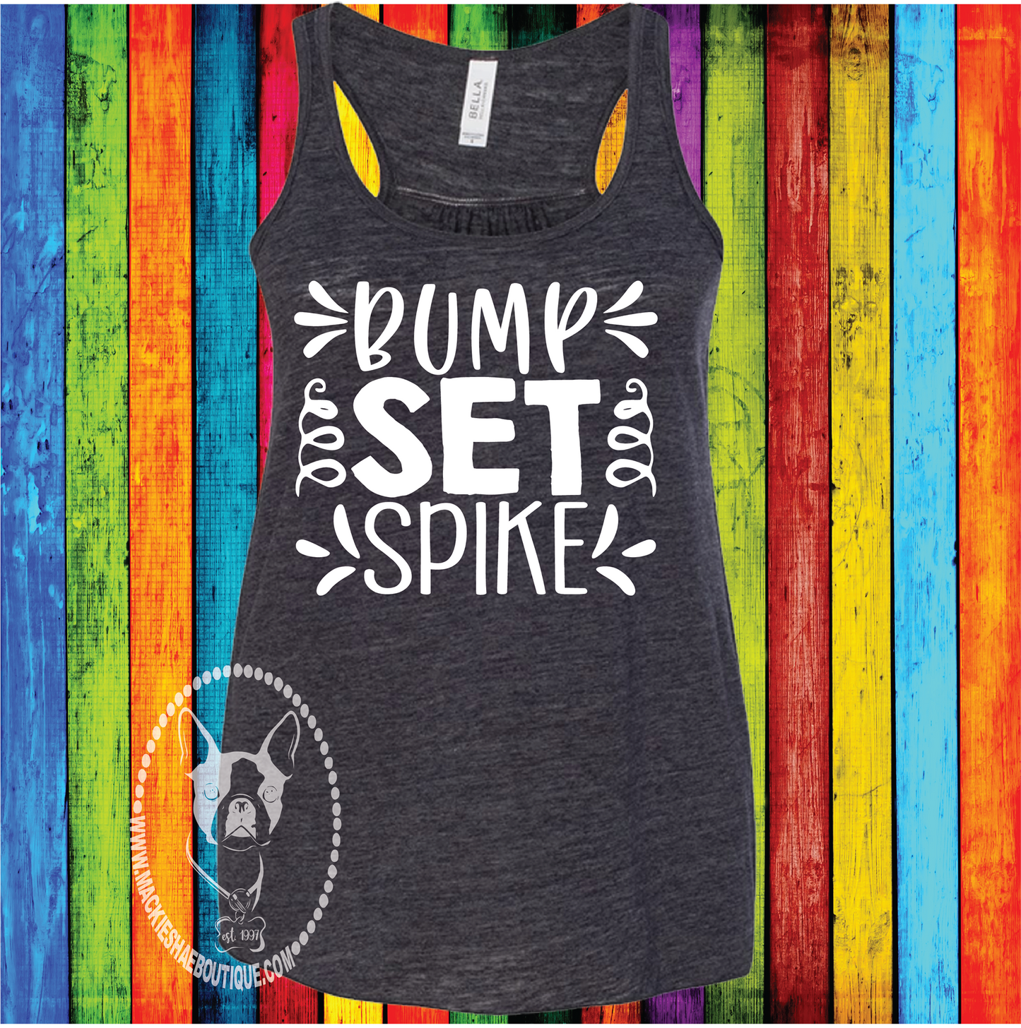 Bump Set Spike Custom Shirt, Flowy Racerback Tank