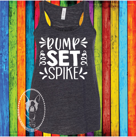 Bump Set Spike Custom Shirt, Flowy Racerback Tank