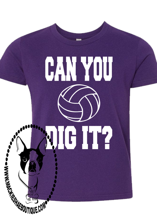 Can You Dig It?  Volleyball Custom Shirt for Kids, Short-Sleeve