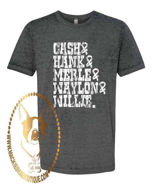 Cash & Hank & Merle & Waylon & WIllie. Custom Shirt, Short Sleeve