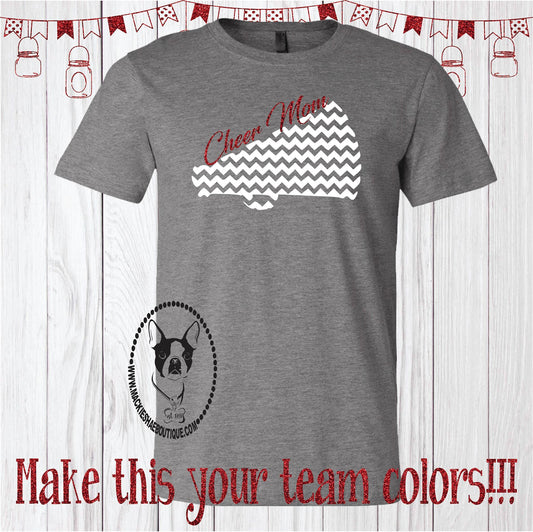 Cheer Mom Chevron Megaphone Custom Shirt, Short Sleeve