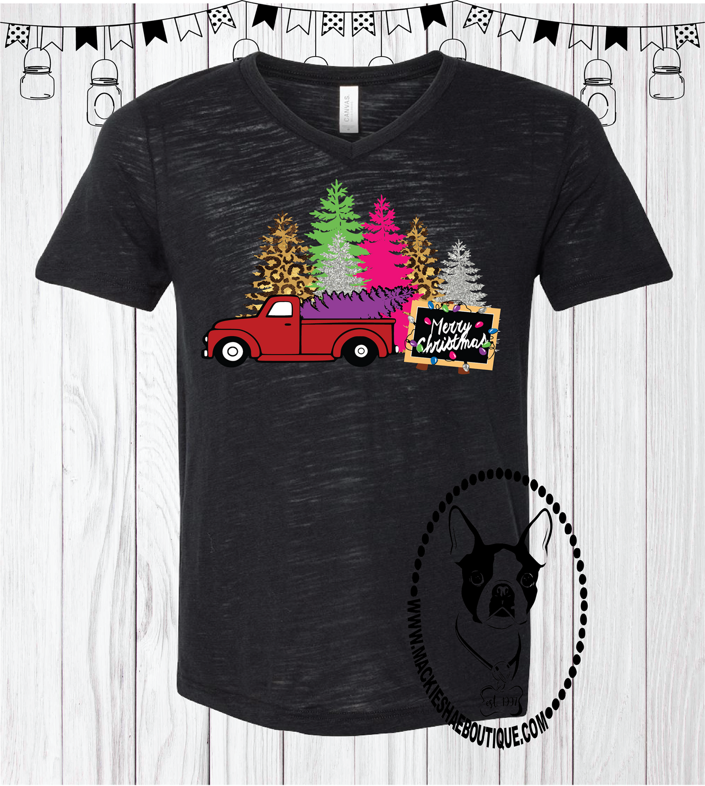 Christmas Tree Truck Custom Shirt, Soft Short Sleeve Tee
