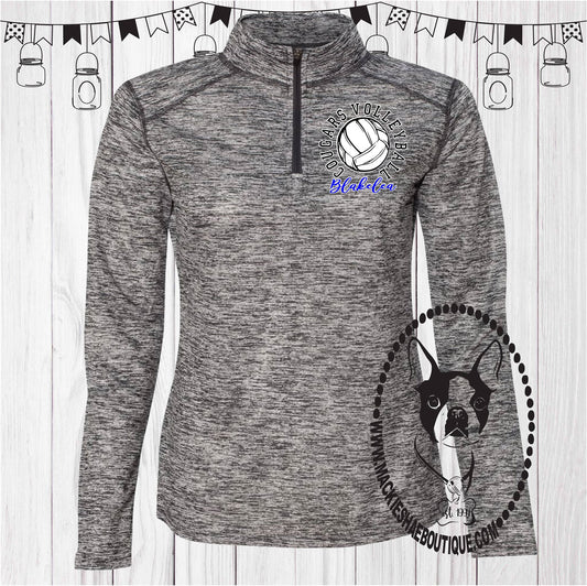 Cougars Volleyball Personalized Custom Shirt, Quarter Zip Womens Pullover